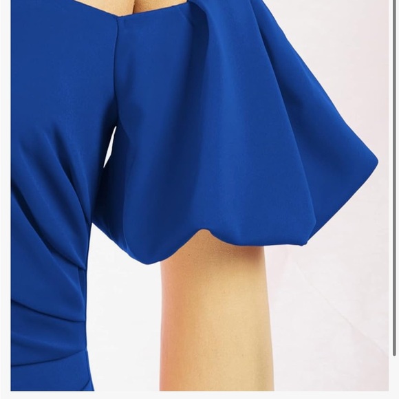 Women Off Shoulder Ruched Bodycon Vintage Cocktail Party Dress - Picture 3 of 5